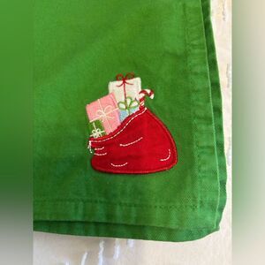 Martha Stewart Everyday Set Of 6 Napkins Christmas Presents Green 18” Square